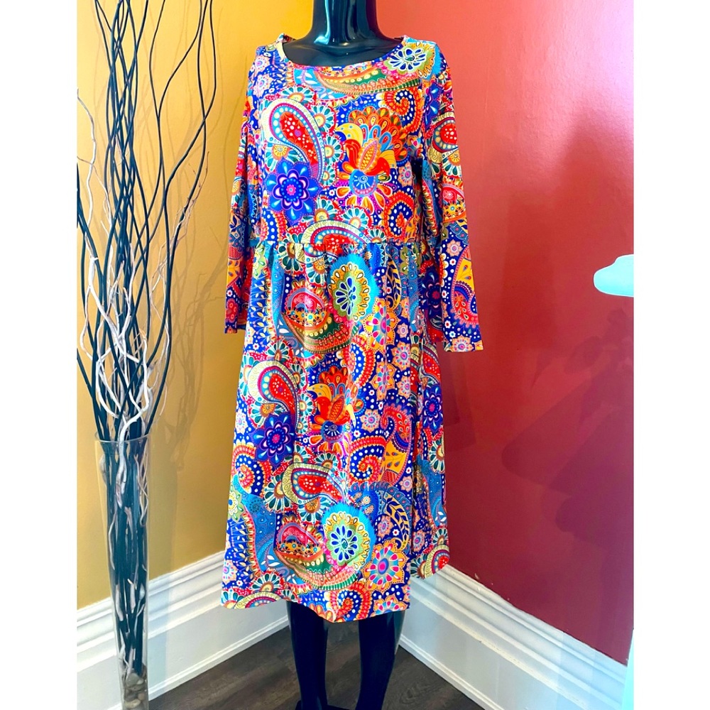 Hippy Vibes long sleeve dress ( small ) - Picture 1 of 4
